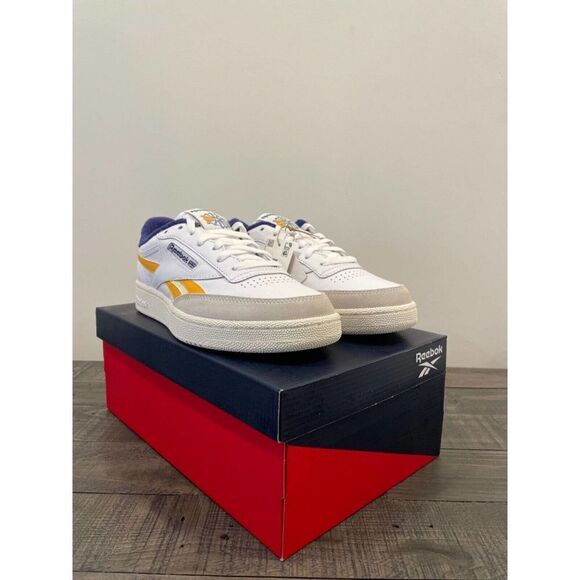 Reebok Club C Revenge Lakers Men Sz 7-8.5 Casual Retro Shoe White Sneaker - Picture 8 of 12